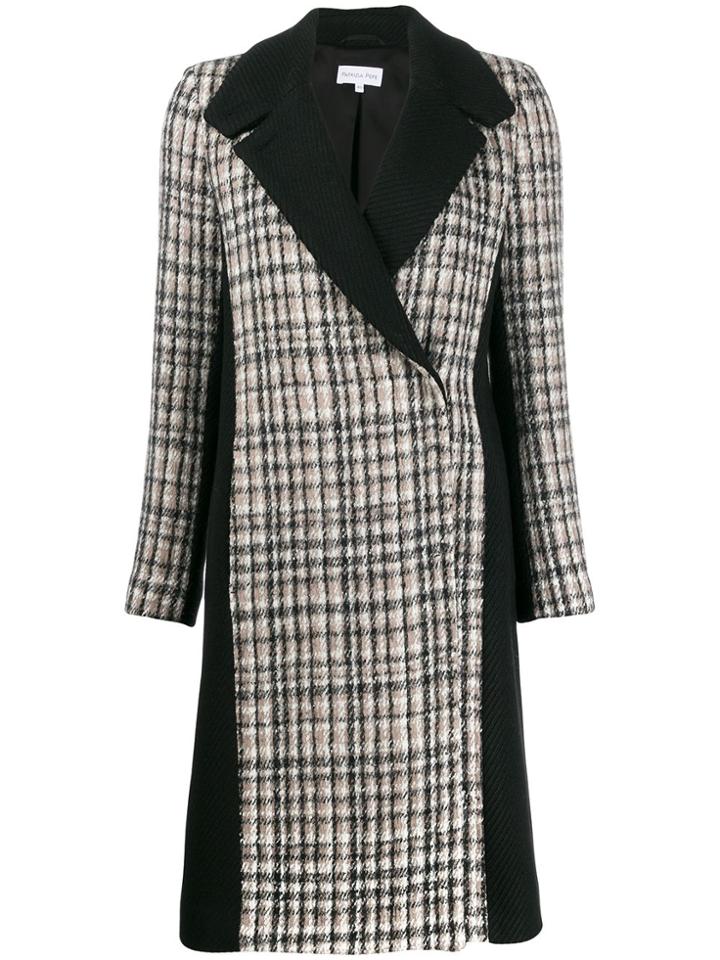 Patrizia Pepe Plaid Corduroy Coat - Black