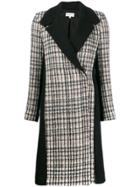 Patrizia Pepe Plaid Corduroy Coat - Black