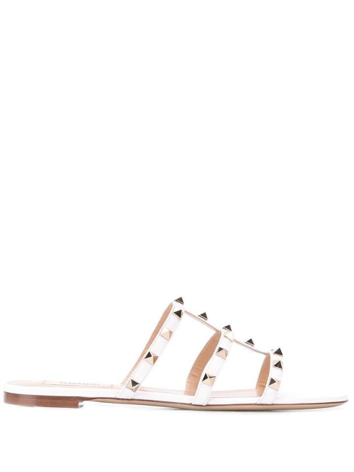 Valentino Rockstud Sandals - White