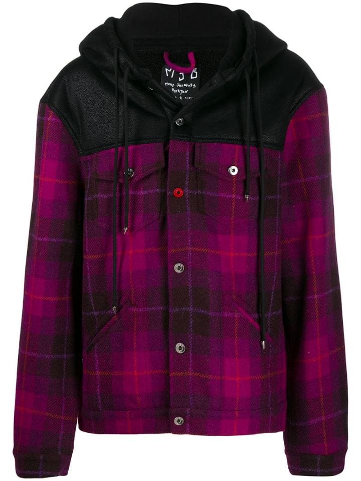 Mjb Checked Hooded Jacket - Black/purple