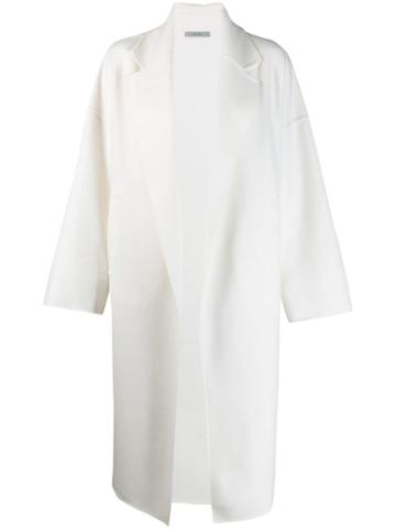 Dusan Oversized Open Front Coat - White