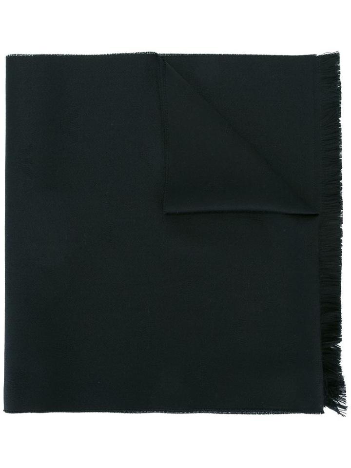 Emporio Armani - Frayed Scarf - Men - Wool - One Size, Black, Wool