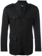 Dsquared2 Cargo Jacket, Men's, Size: 52, Black, Wool/spandex/elastane/polyester/cotton