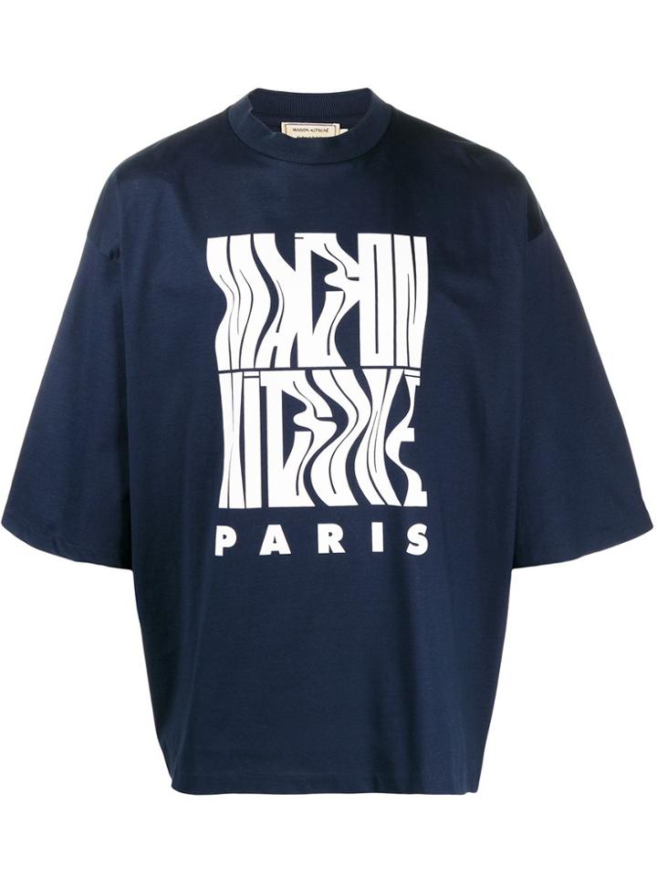 Maison Kitsuné Illusion Print Oversized T-shirt - Blue