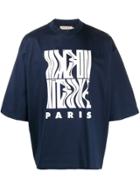 Maison Kitsuné Illusion Print Oversized T-shirt - Blue