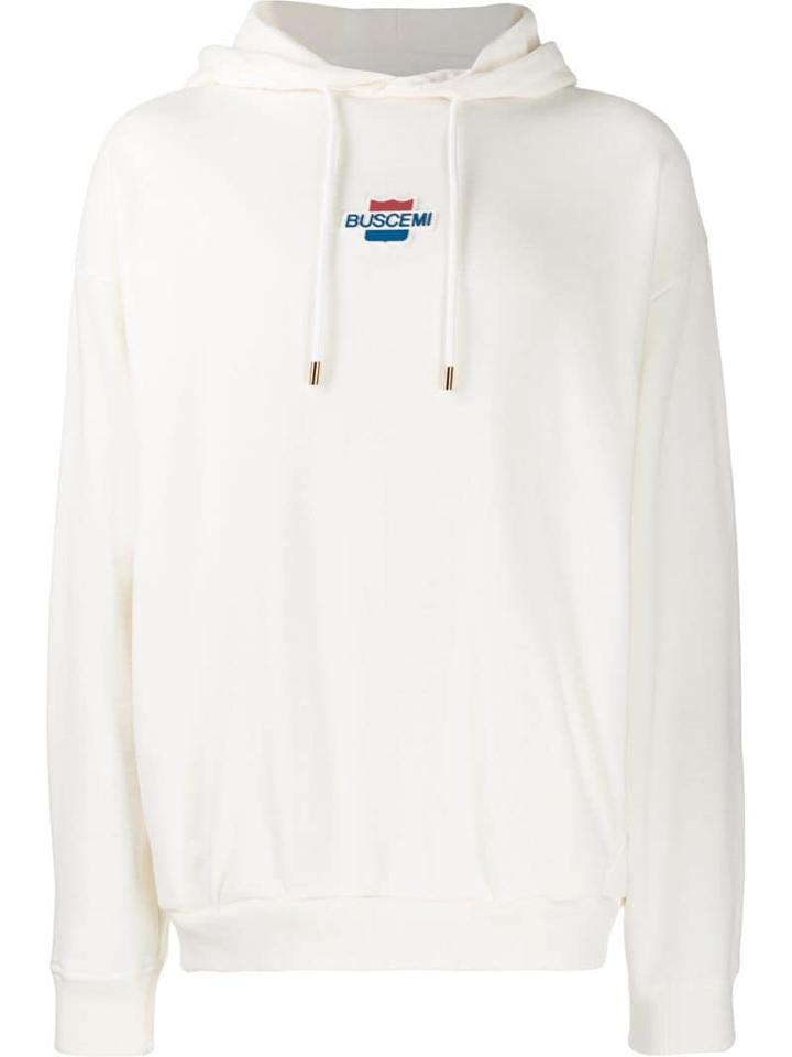 Buscemi Logo Print Hoodie - White