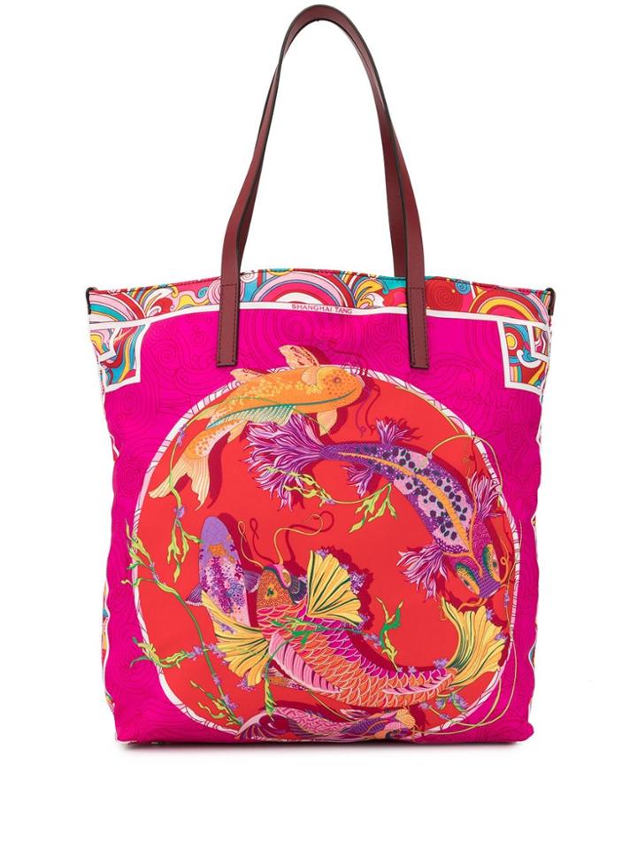 Shanghai Tang Koi Shopper Tote - Pink