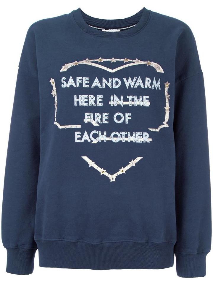 Each X Other 'safe And Warm' Sweatshirt, Women's, Size: Medium, Blue, Cotton