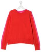 Stella Mccartney Kids Kitted Two Tone Jumper - Red