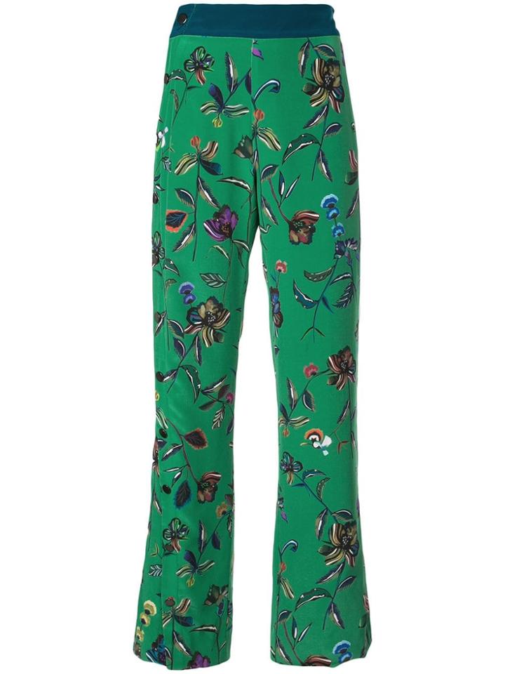 Derek Lam 10 Crosby Botanical Print Track Pant With Side Snap Detail -