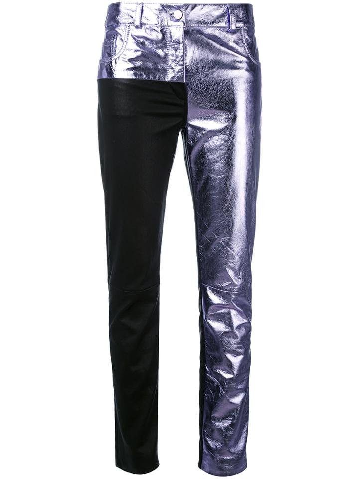 Haider Ackermann Patchwork Skinny Trousers - Pink & Purple