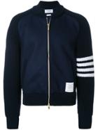 Thom Browne Chunky Saddle Sleeve Cashmere Wool Bomber - Blue