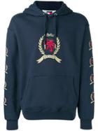 Tommy Jeans Embroidered Logo Hoodie - Blue