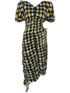 Preen By Thornton Bregazzi Harlequin Check Crepe De Chine Dress -