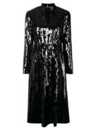 Tibi Avril Sequinned Midi Dress - Black