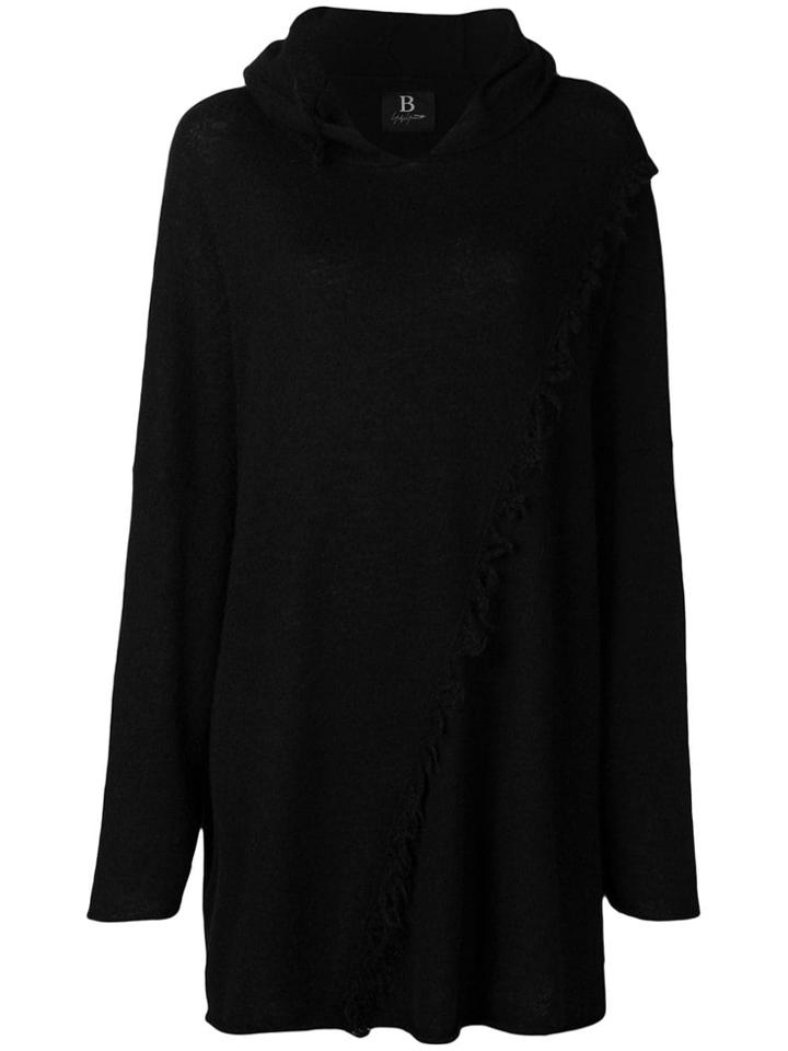 Yohji Yamamoto Hooded Fringe Jumper - Black