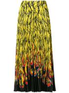 Prada Banana Print Pleated Skirt - Yellow & Orange
