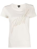Just Cavalli Embroidered Logo T-shirt - Neutrals