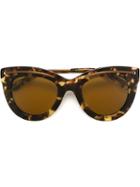 Bottega Veneta Eyewear Cat Eye Frame Sunglasses, Women's, Brown, Acetate/metal (other)