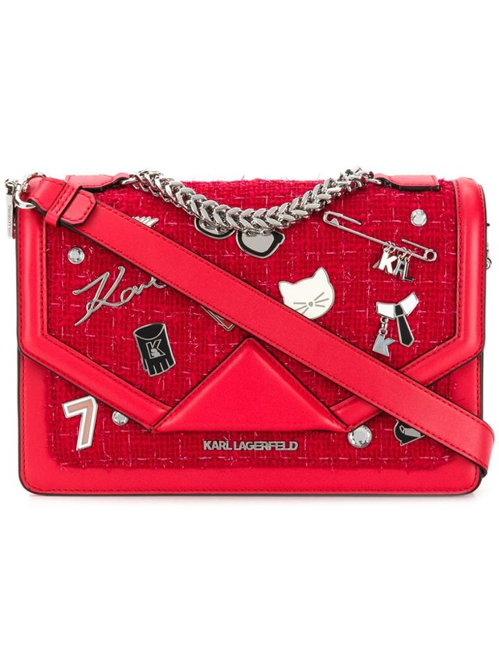 Karl Lagerfeld K/klassik Pins Shoulder Bag - Red