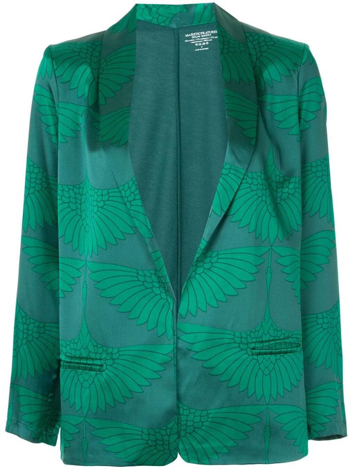 Majestic Filatures Printed Boxy Blazer - Green