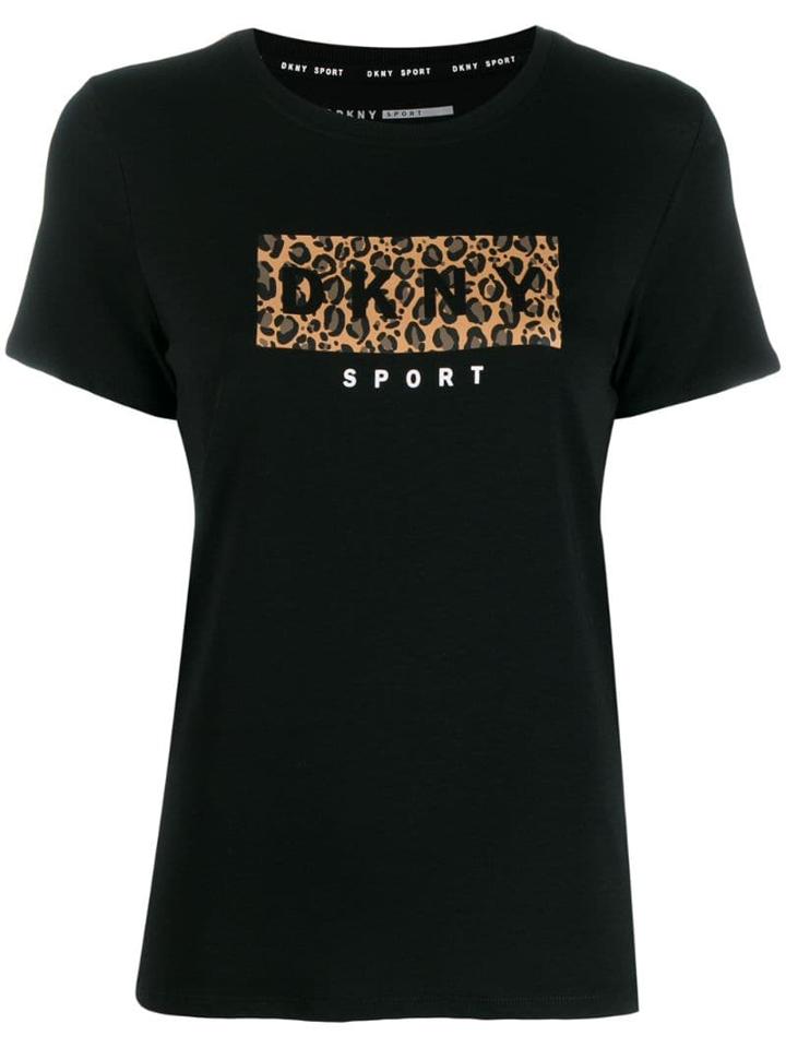 Dkny Animal Print Logo T-shirt - Black