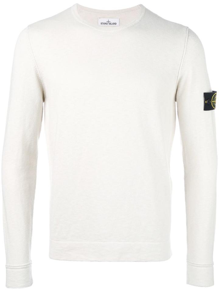 Stone Island Crew-neck Jumper, Men's, Size: Large, Nude/neutrals, Cotton/polyamide