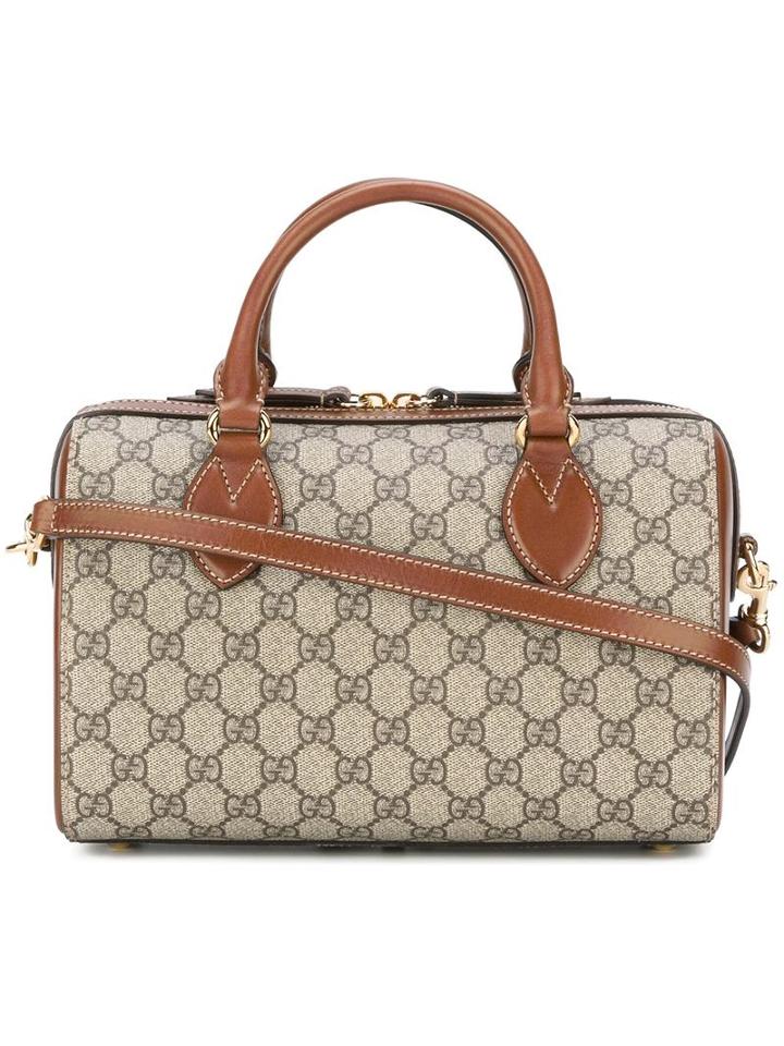 Gucci Gg Supreme Boston Tote, Women's, Nude/neutrals, Cotton/polyurethane