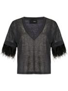 Andrea Bogosian Embellished Sheer T-shirt - Black