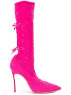 Casadei Polacco Marylin Boots - Pink & Purple