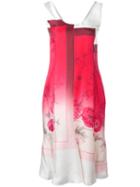 Salvatore Ferragamo Floral Degrade Dress, Women's, Size: 42, Pink/purple, Silk/acetate
