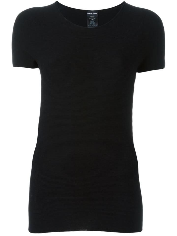 Giorgio Armani Fitted T-shirt, Women's, Size: 46, Black, Polyester/viscose