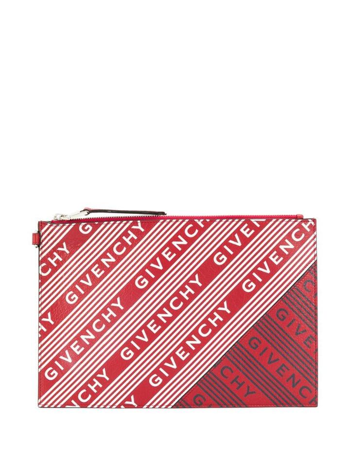 Givenchy All Over Logo Print Clutch - Red