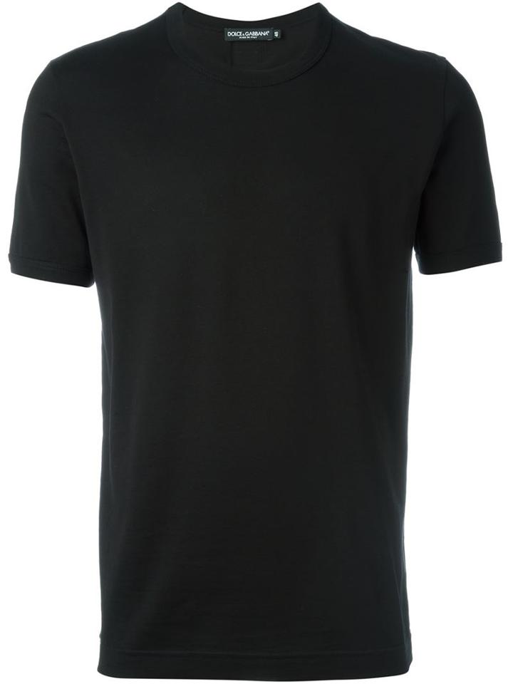 Dolce & Gabbana Round Neck T-shirt, Size: 44, Black, Cotton