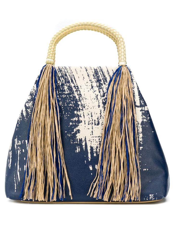 Issey Miyake Tasseled Tote - Blue