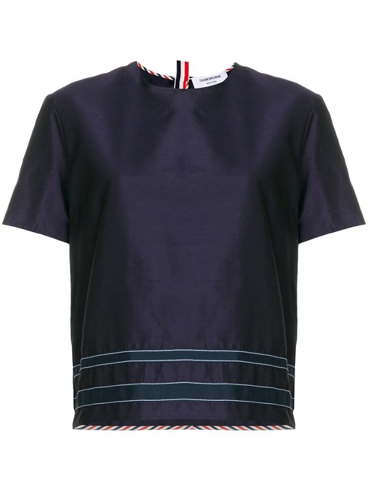 Thom Browne Silk Applique T-shirt - Blue