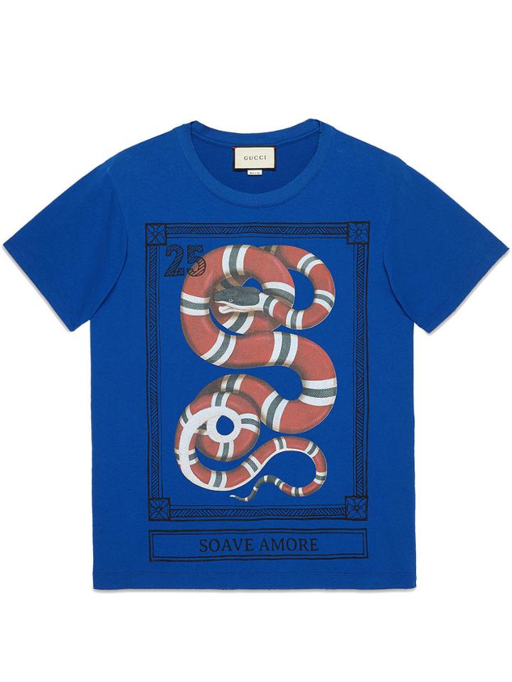 Gucci Kingsnake Print T-shirt - Blue