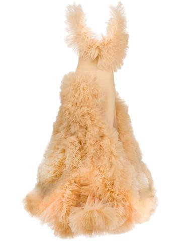 Loulou Statement Ruffle Ballgown - Neutrals