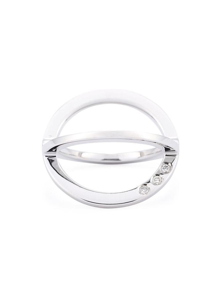 Kim Mee Hye Fixed Twisted White Diamond And Gold Ring