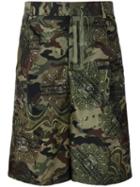 Givenchy Camouflage Print Bermuda Shorts, Men's, Size: 46, Green, Polyamide/cupro