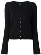 Cavalli Class Cropped V-neck Cardigan, Women's, Size: 42, Black, Virgin Wool