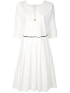 Bellerose Contrast-trim Pleated Shirt Dress - White