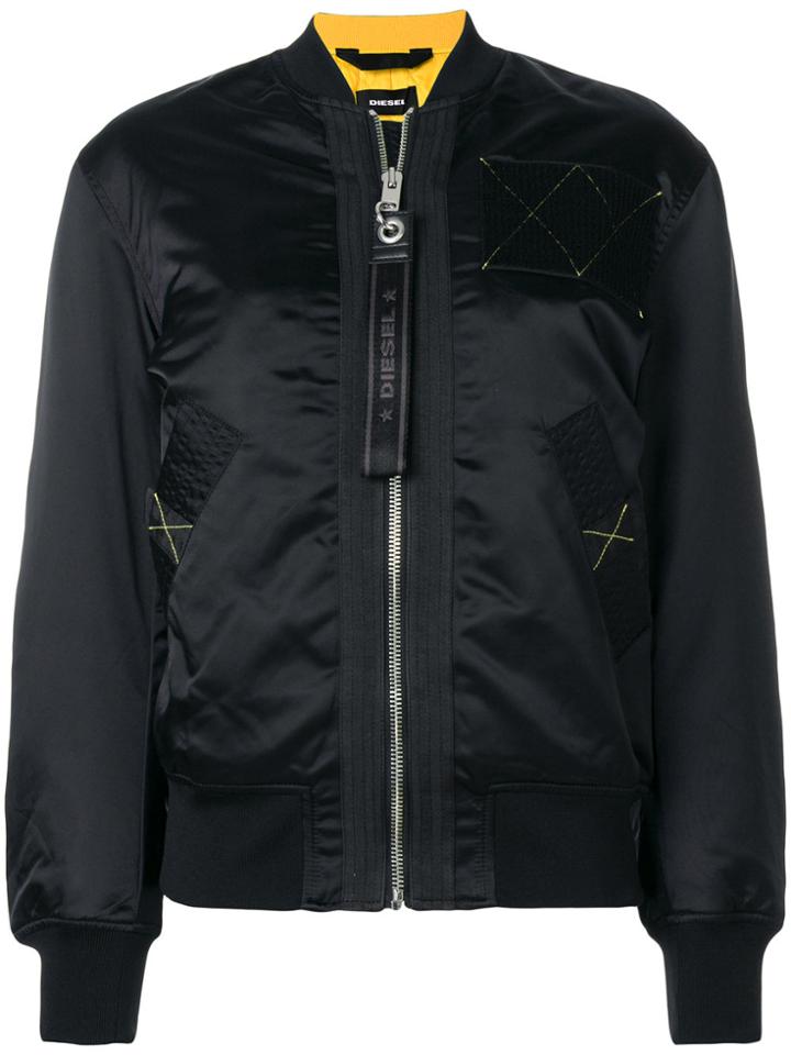 Diesel Techno Jersey Bomber Jacket - Black