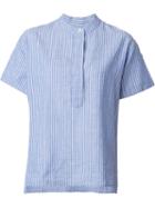 Closed Striped Short Sleeve Blouse