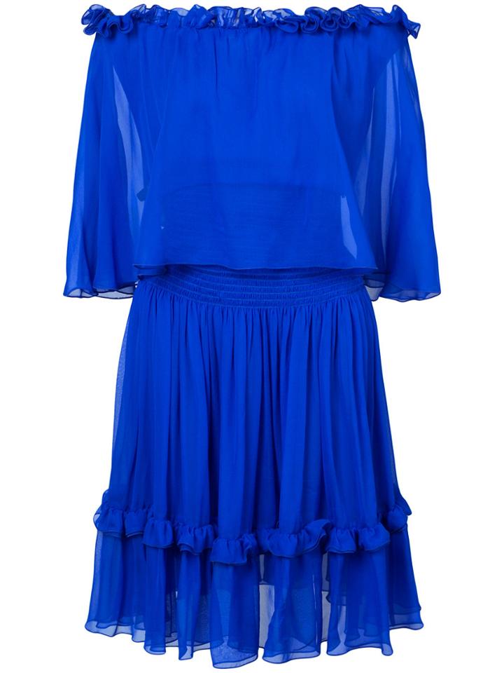 Prabal Gurung Off-the-shoulders Ruffled Dress - Blue