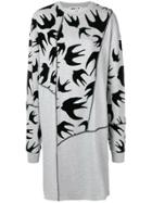Mcq Alexander Mcqueen Swallow Print Sweatshirt Dress - Grey