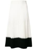 Alexander Mcqueen Contrast Flared Midi Skirt - White