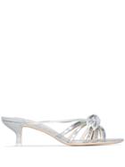 Sophia Webster Bonbon 50mm Strappy Mules - Silver