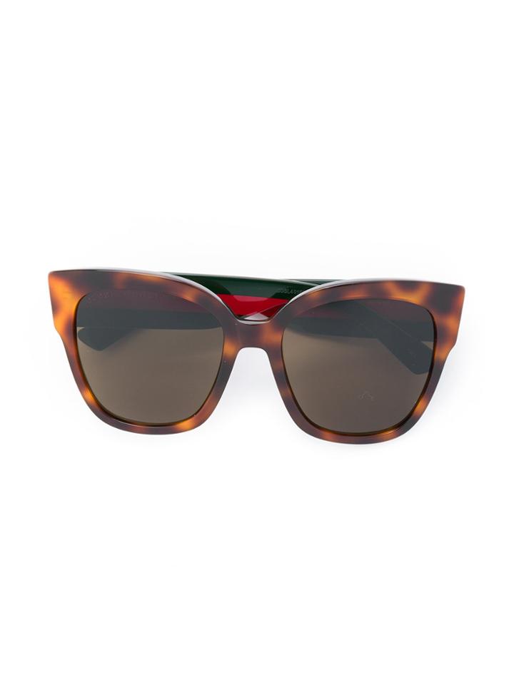Gucci Eyewear Oversized Gg Web Sunglasses - Green