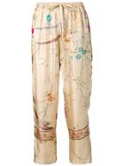 Pierre-louis Mascia Floral Drawstring Trousers - Neutrals